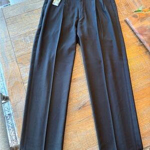 Haggar Men's Black Dress Pants - Straight Leg Pleat